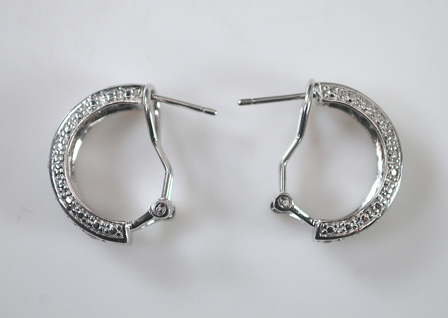 Missing Stones - DBJ Sterling Silver Genuine Diamond Hoop Earrings