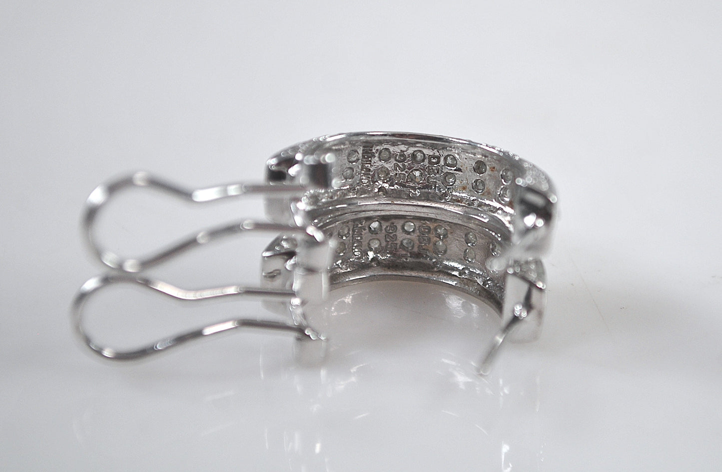 Missing Stones - DBJ Sterling Silver Genuine Diamond Hoop Earrings