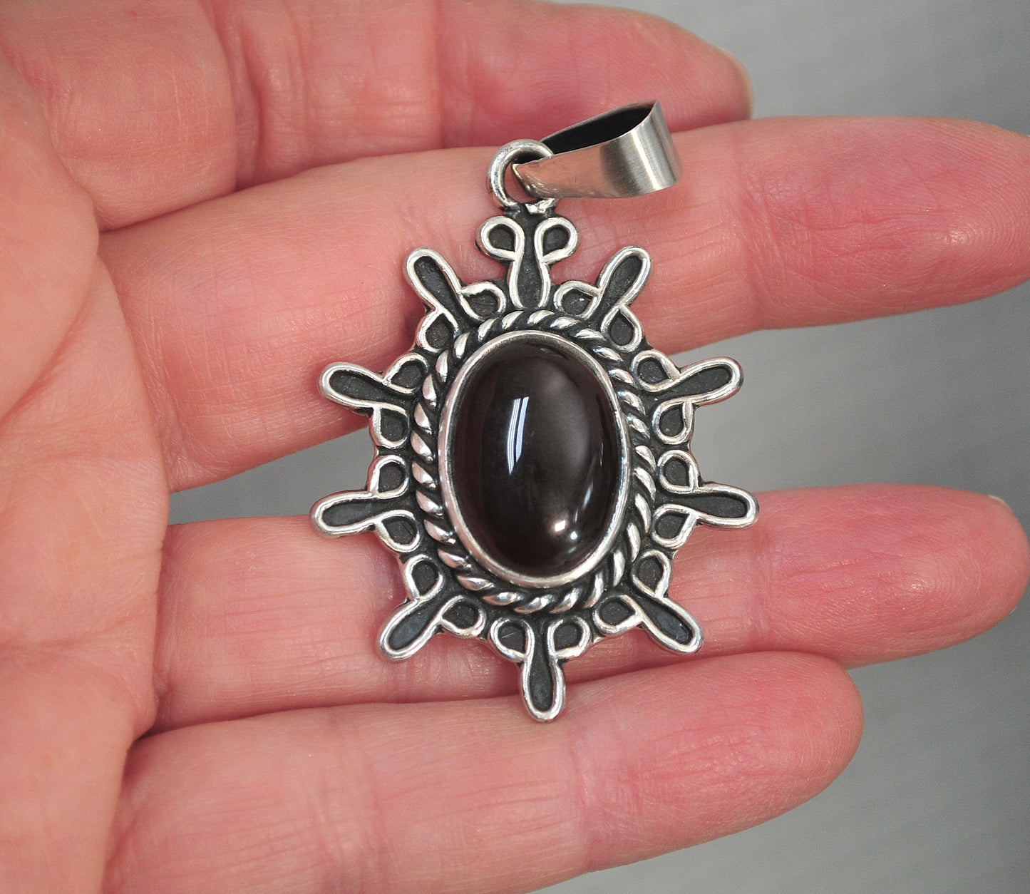 CII 925 Mexico Black Onyx Statement Pendant