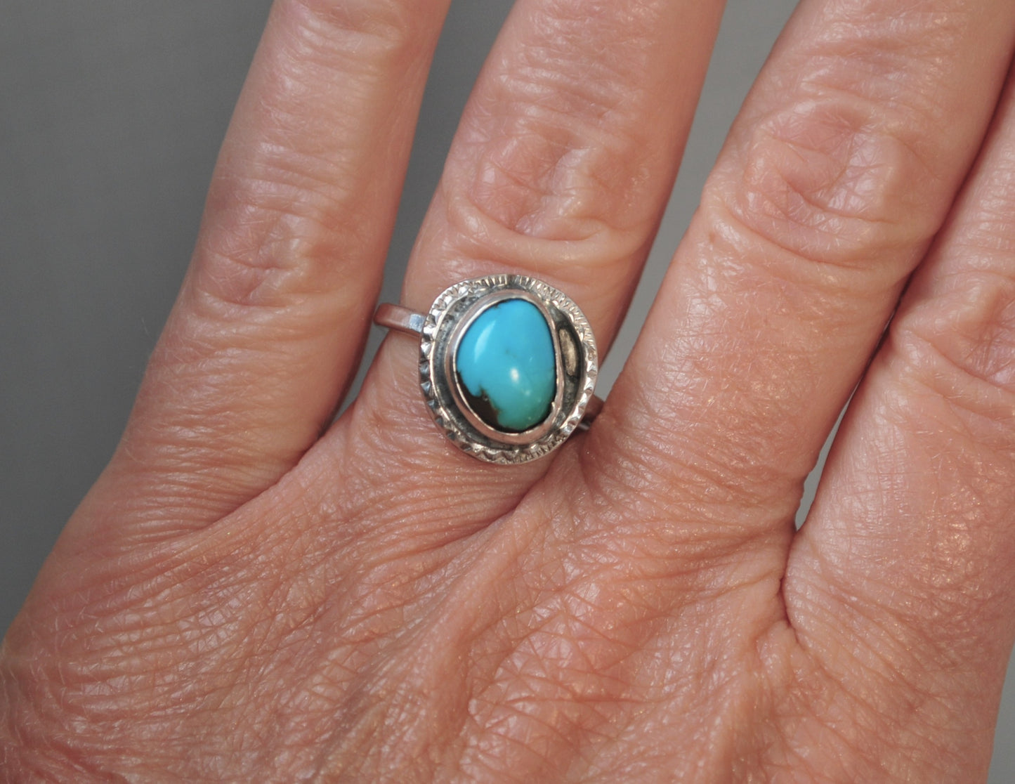 Small Navajo Sterling Silver Turquoise Ring