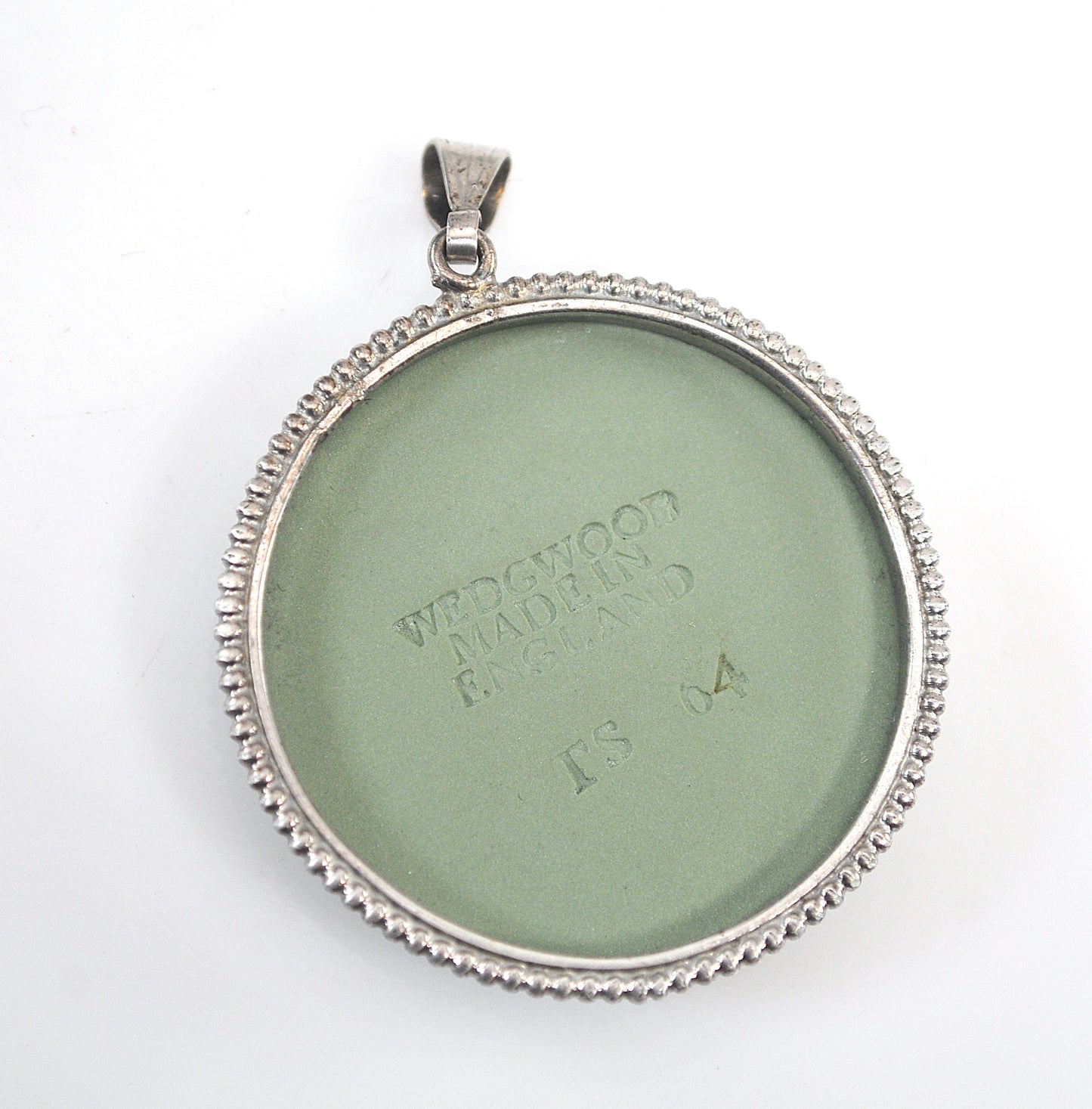 Vintage Wedgwood Sterling Silver Green Jasperware Chariot Pendant
