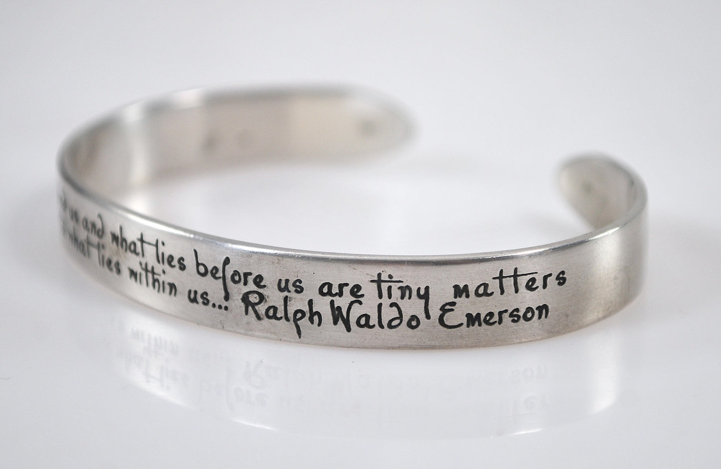 925 DVB Laurel Elliot Ralph Waldo Emerson Quote Cuff Bracelet