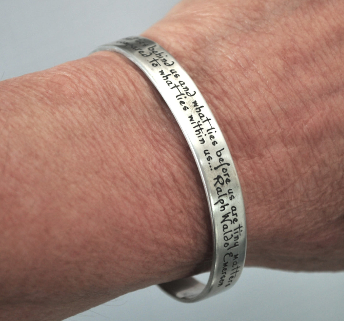 925 DVB Laurel Elliot Ralph Waldo Emerson Quote Cuff Bracelet
