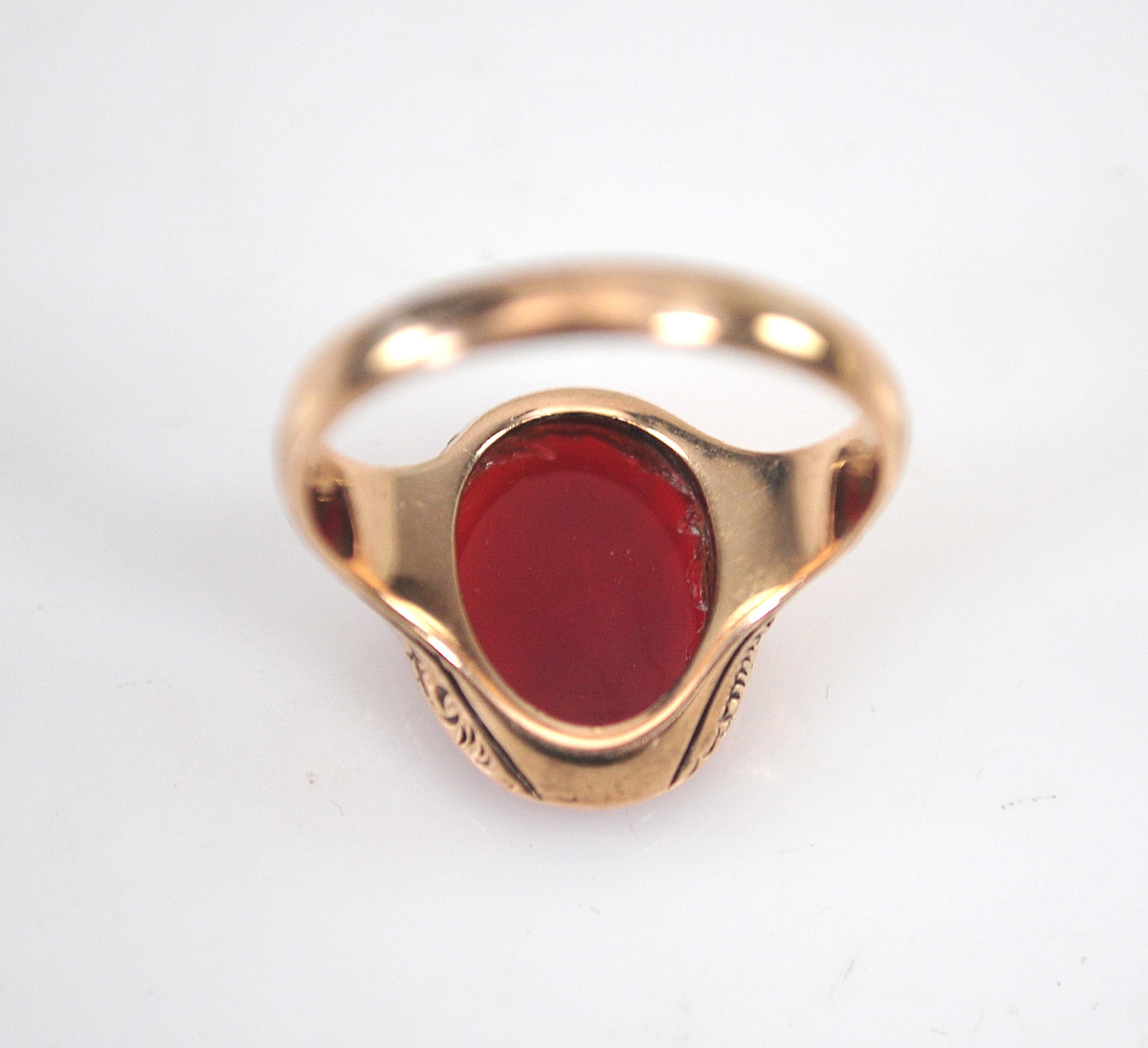 Antique 10K Gold Carnelian Intaglio Ring