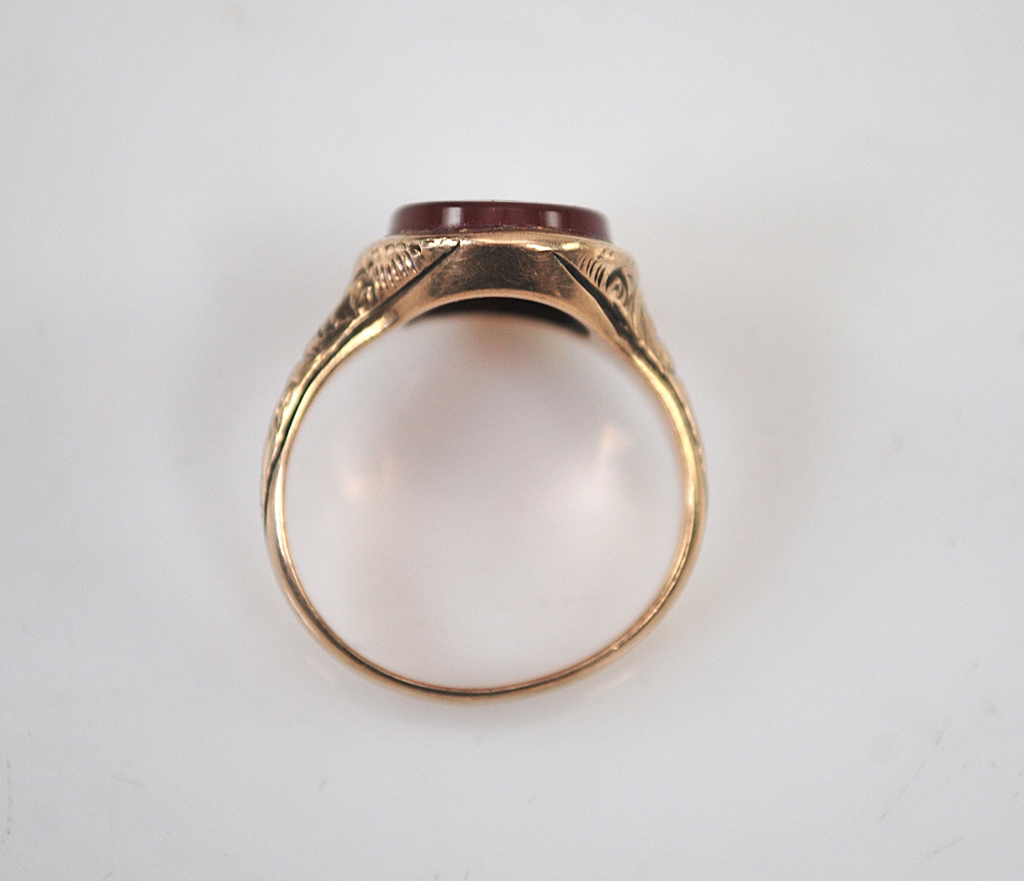 Antique 10K Gold Carnelian Intaglio Ring
