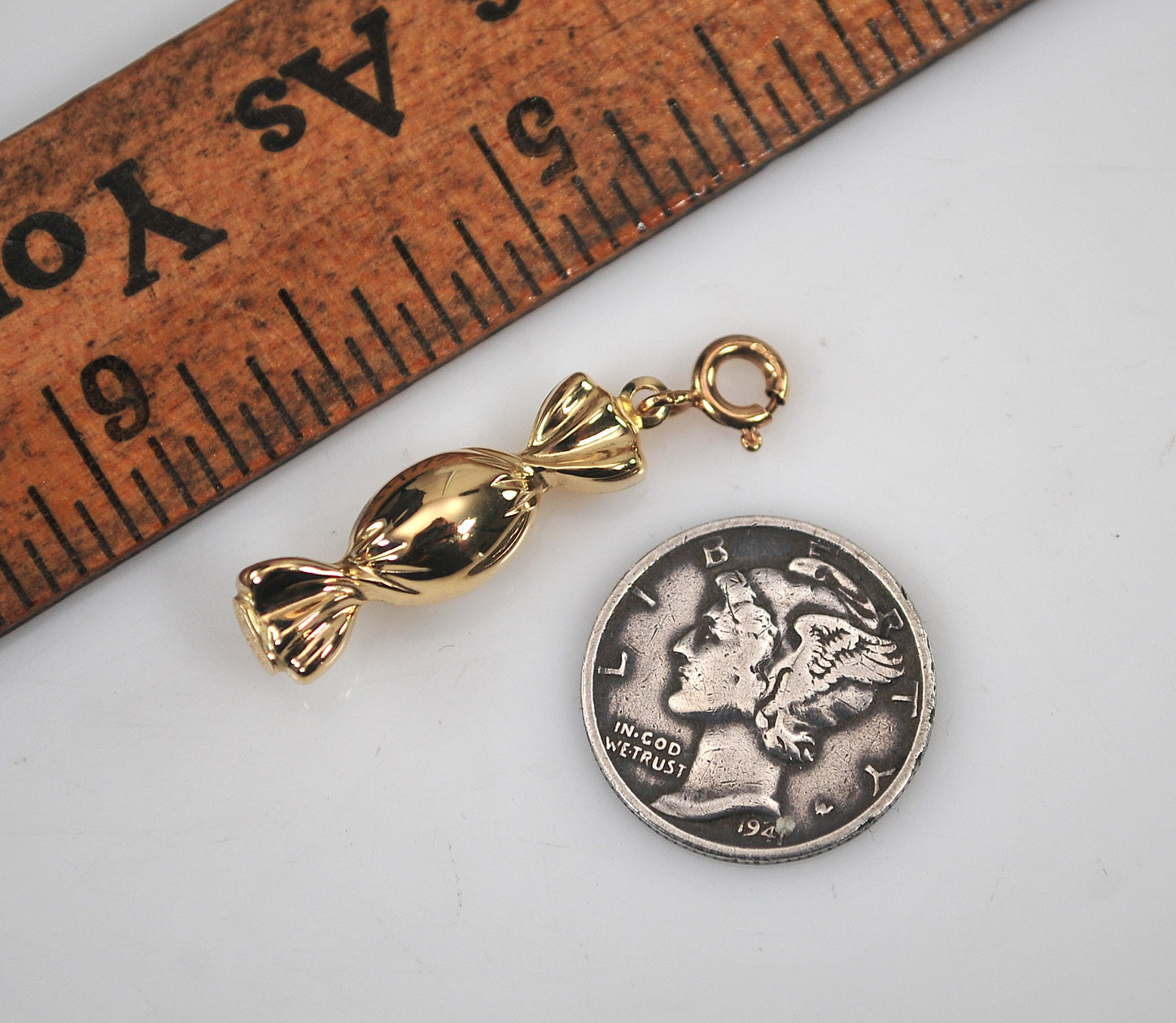 14K Gold Candy Charm Pendant