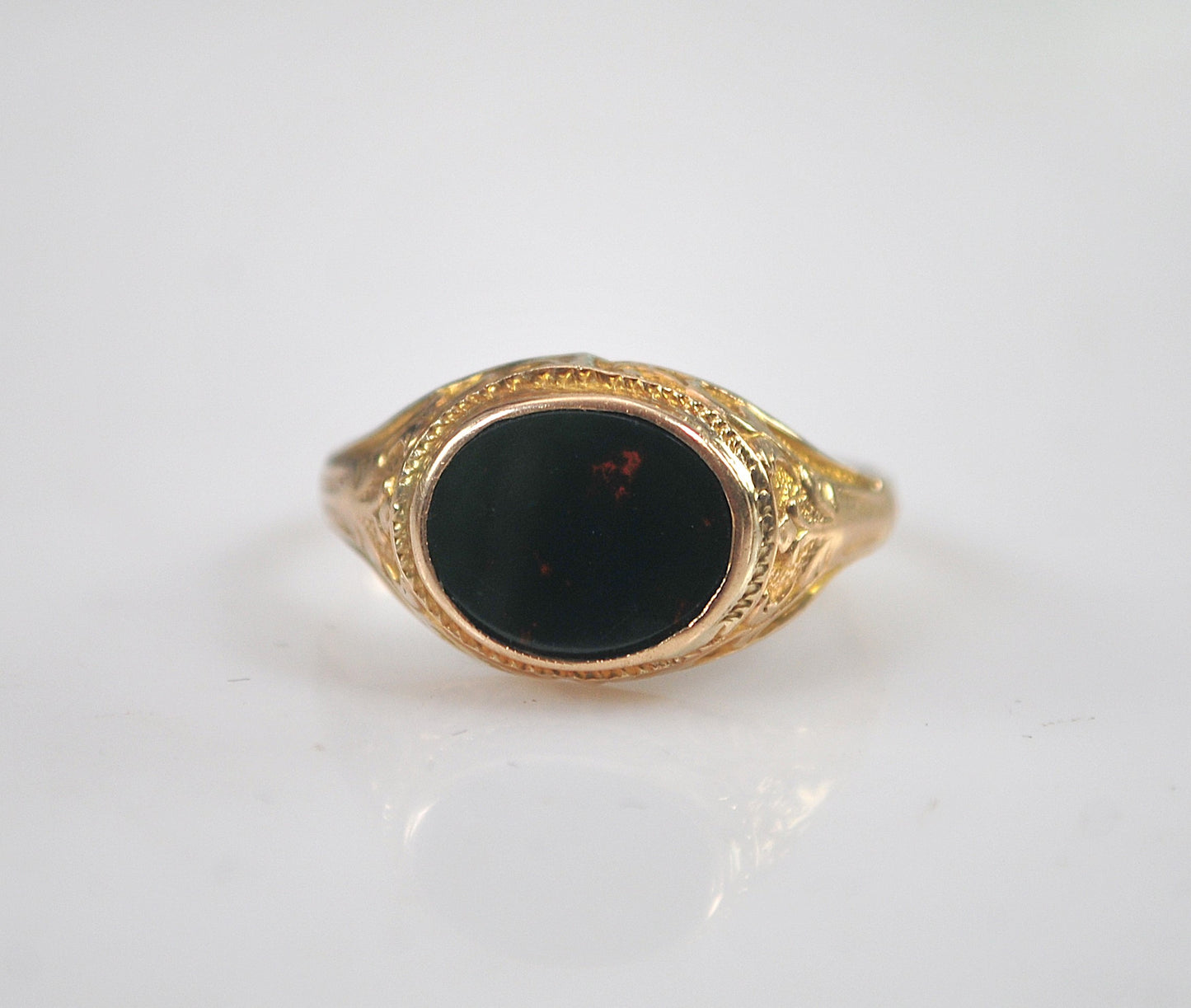 Antique 10K Bloodstone Ring