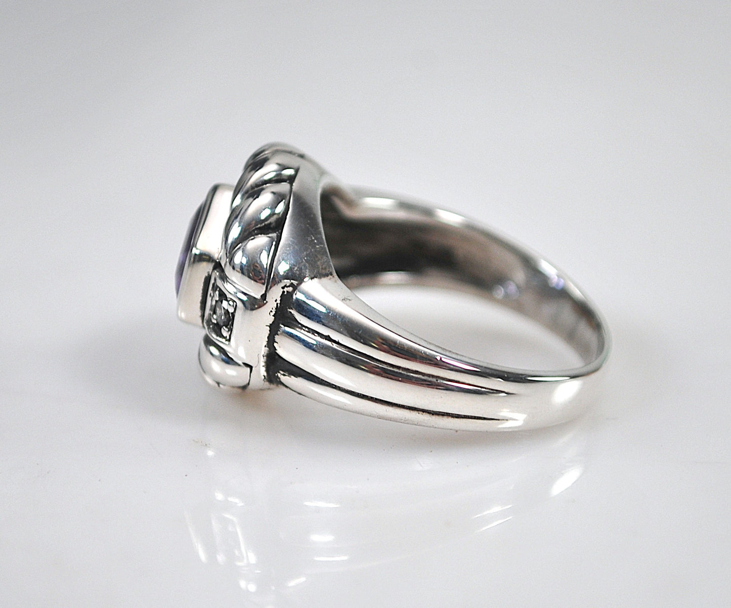 Judith Ripka Sterling Silver Amethyst Ring