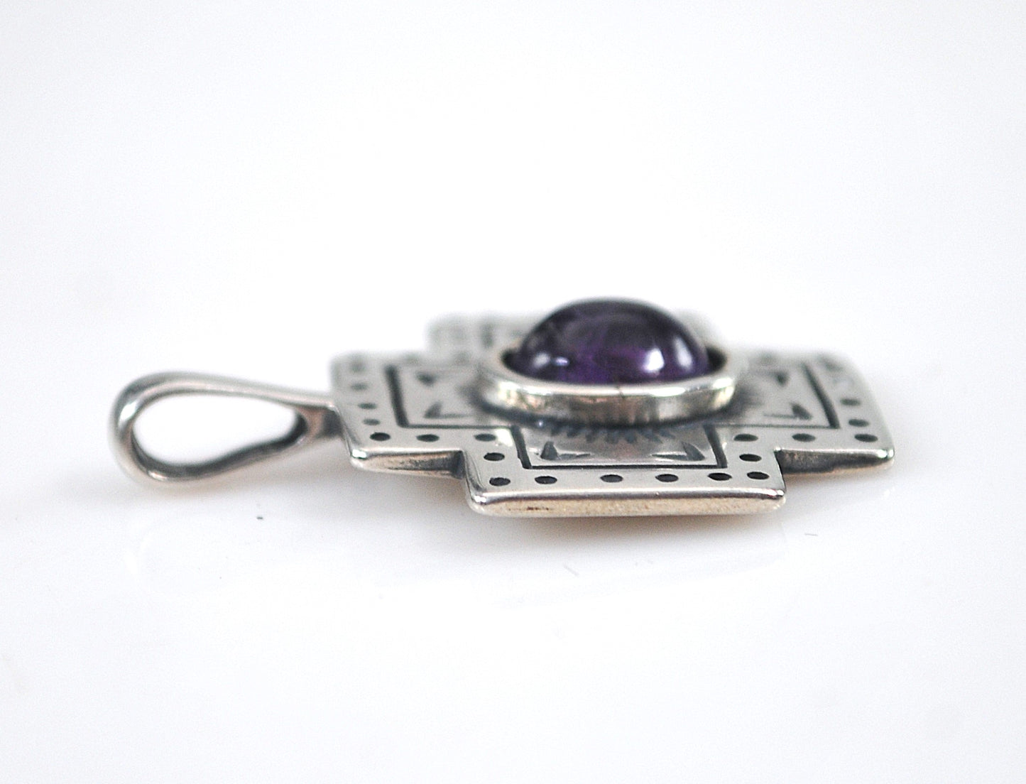 Clyde Duneier Sterling Silver Amethyst Cross Pendant