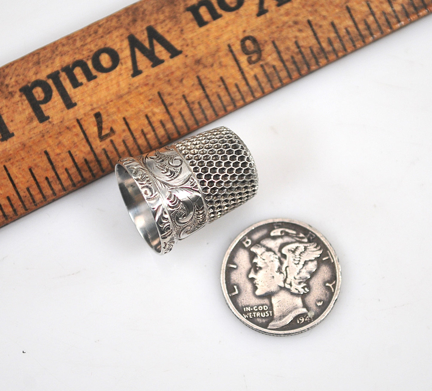 Antique Simons Brothers Sterling Silver Thimble