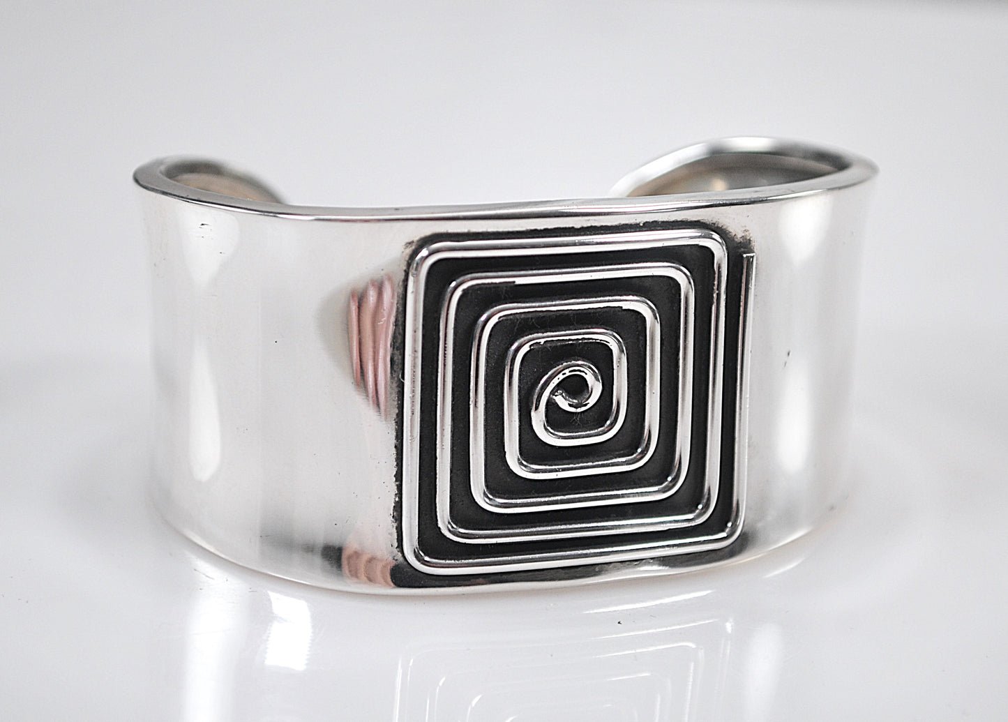 Wide Mexico CII Sterling Silver Cuff Bracelet