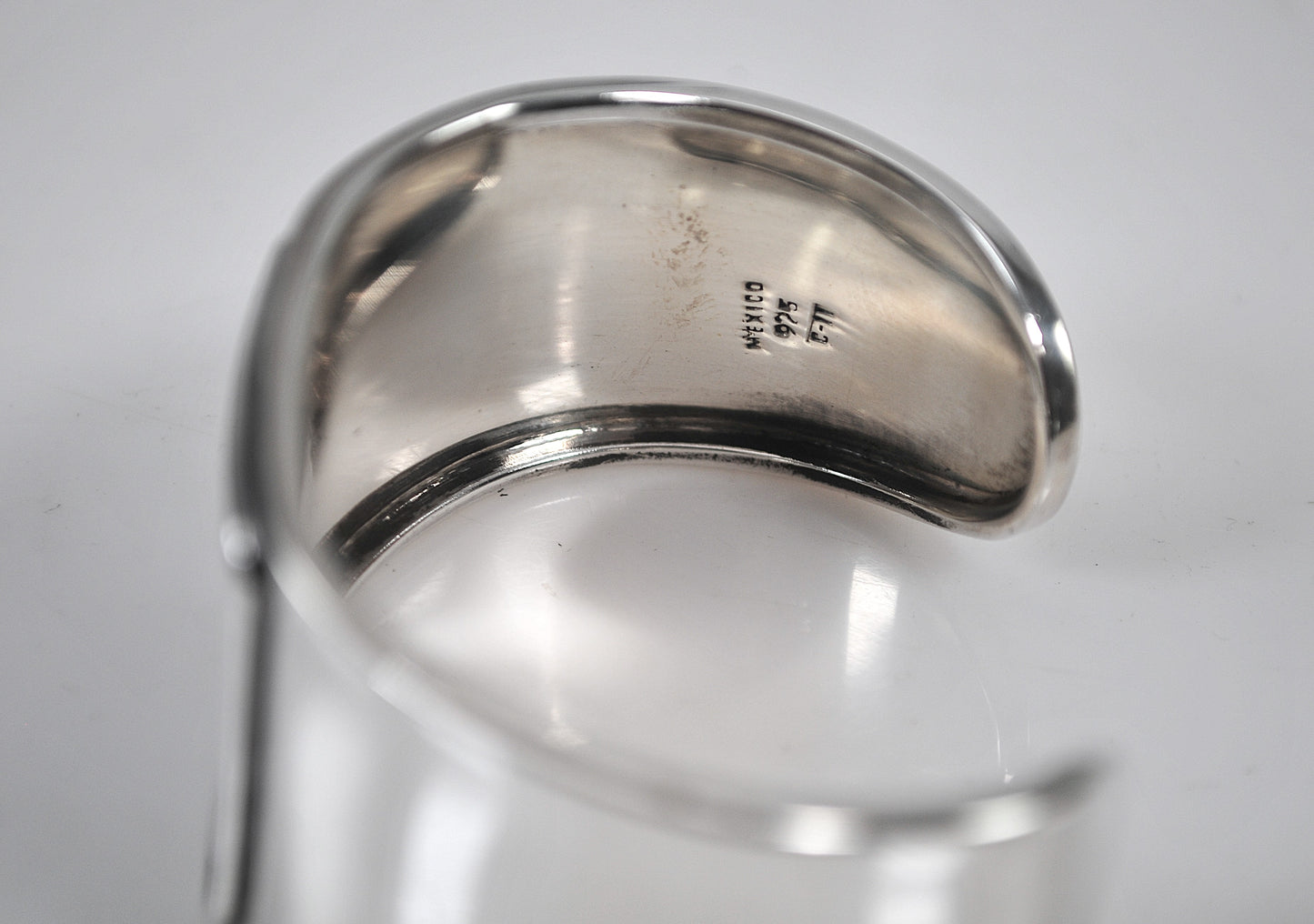 Wide Mexico CII Sterling Silver Cuff Bracelet