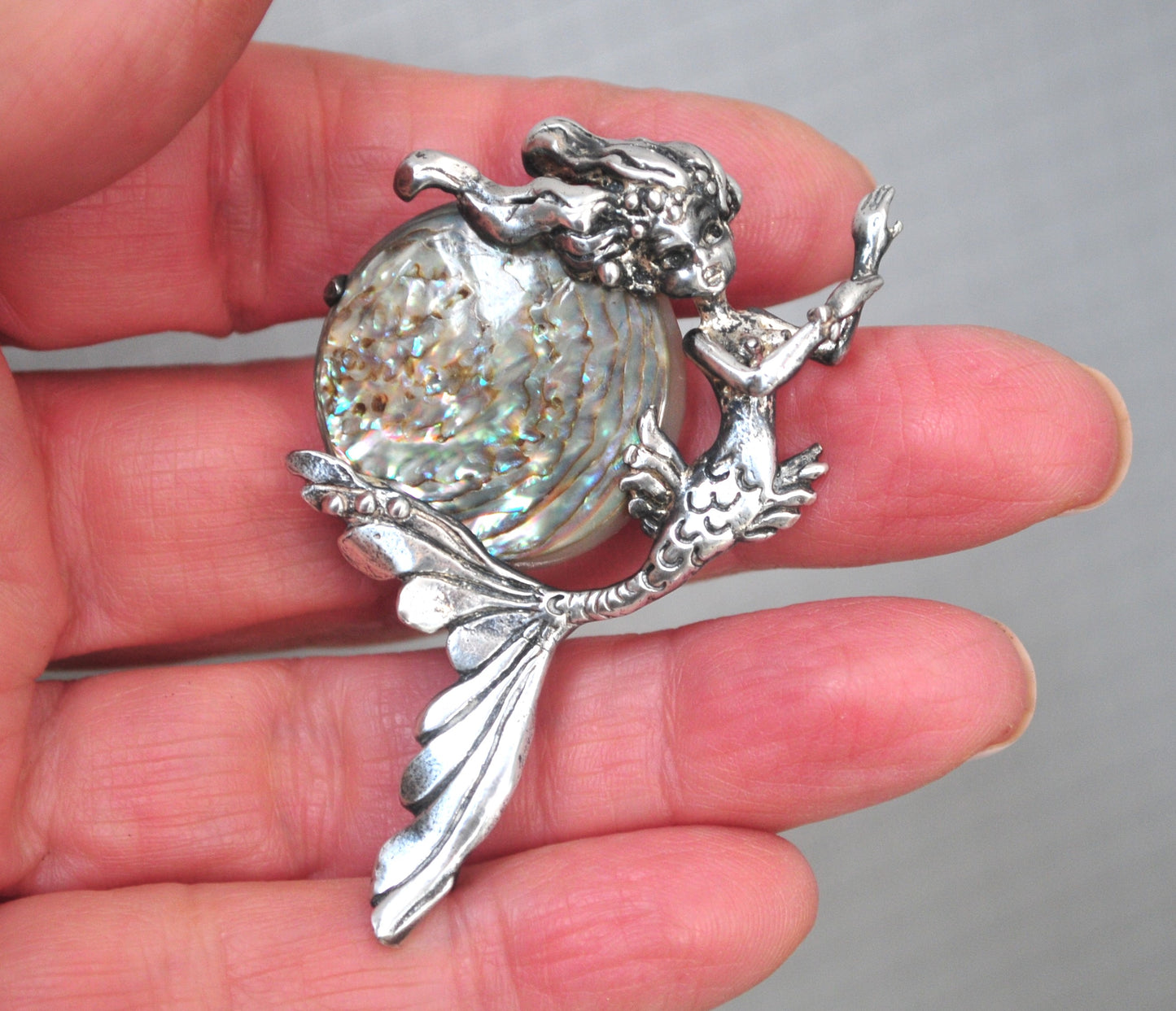 Cyvra Sterling Silver Mermaid Brooch