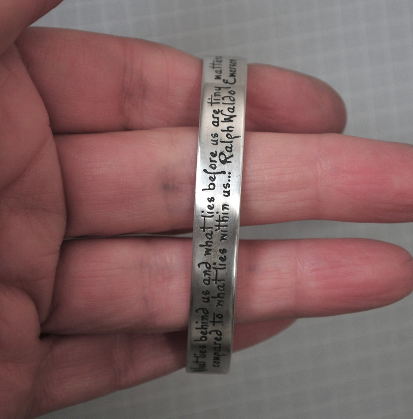 925 DVB Laurel Elliot Ralph Waldo Emerson Quote Cuff Bracelet