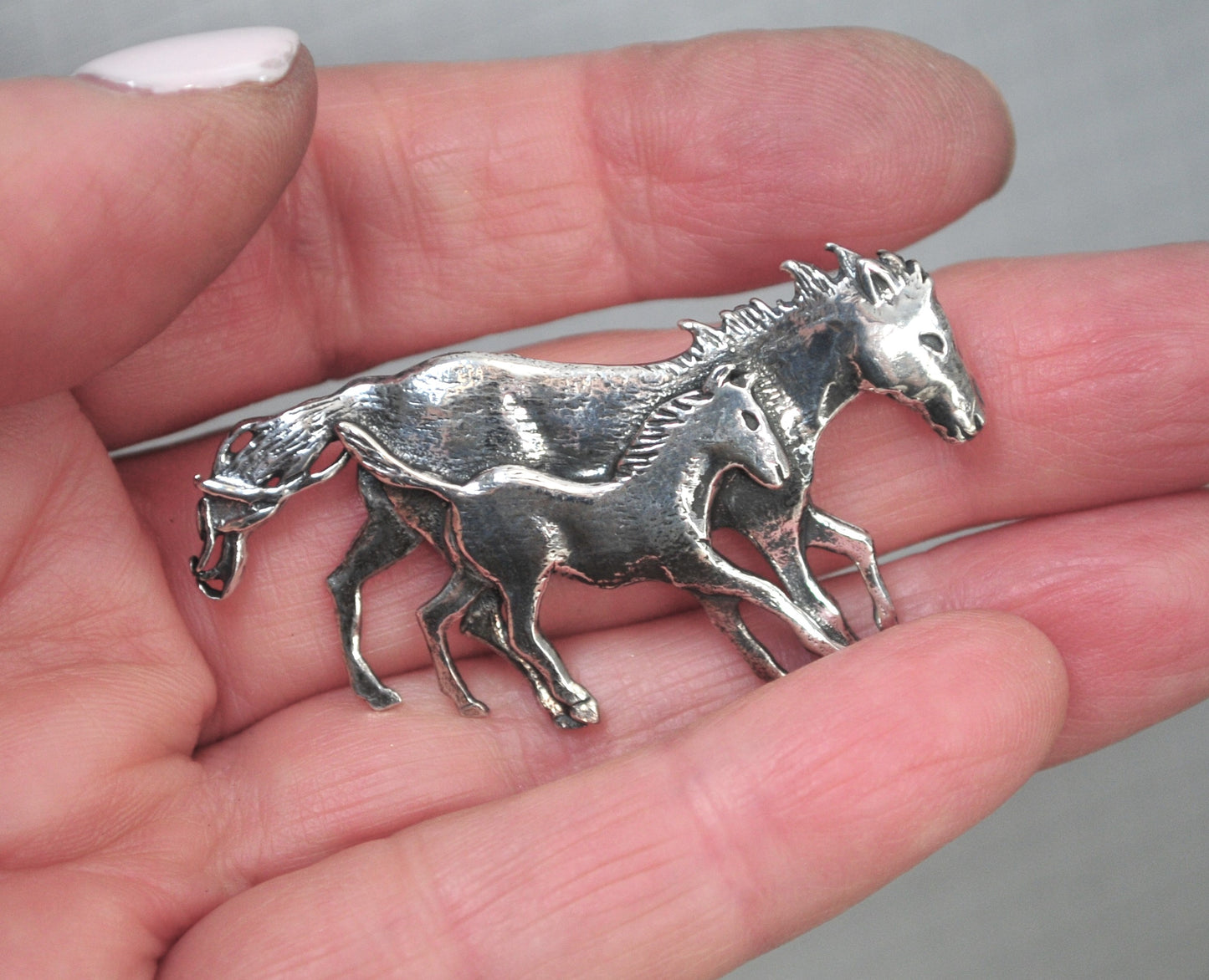 Great Falls Metal Works Sterling Silver Horse Brooch