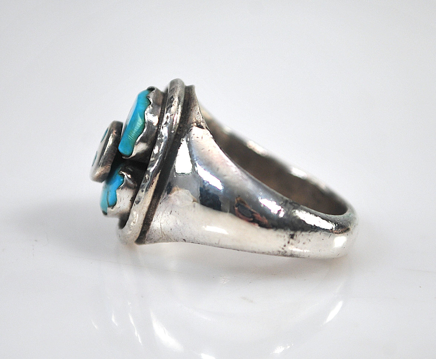 Effie C. Zuni Sterling Silver Turquoise Snake Ring