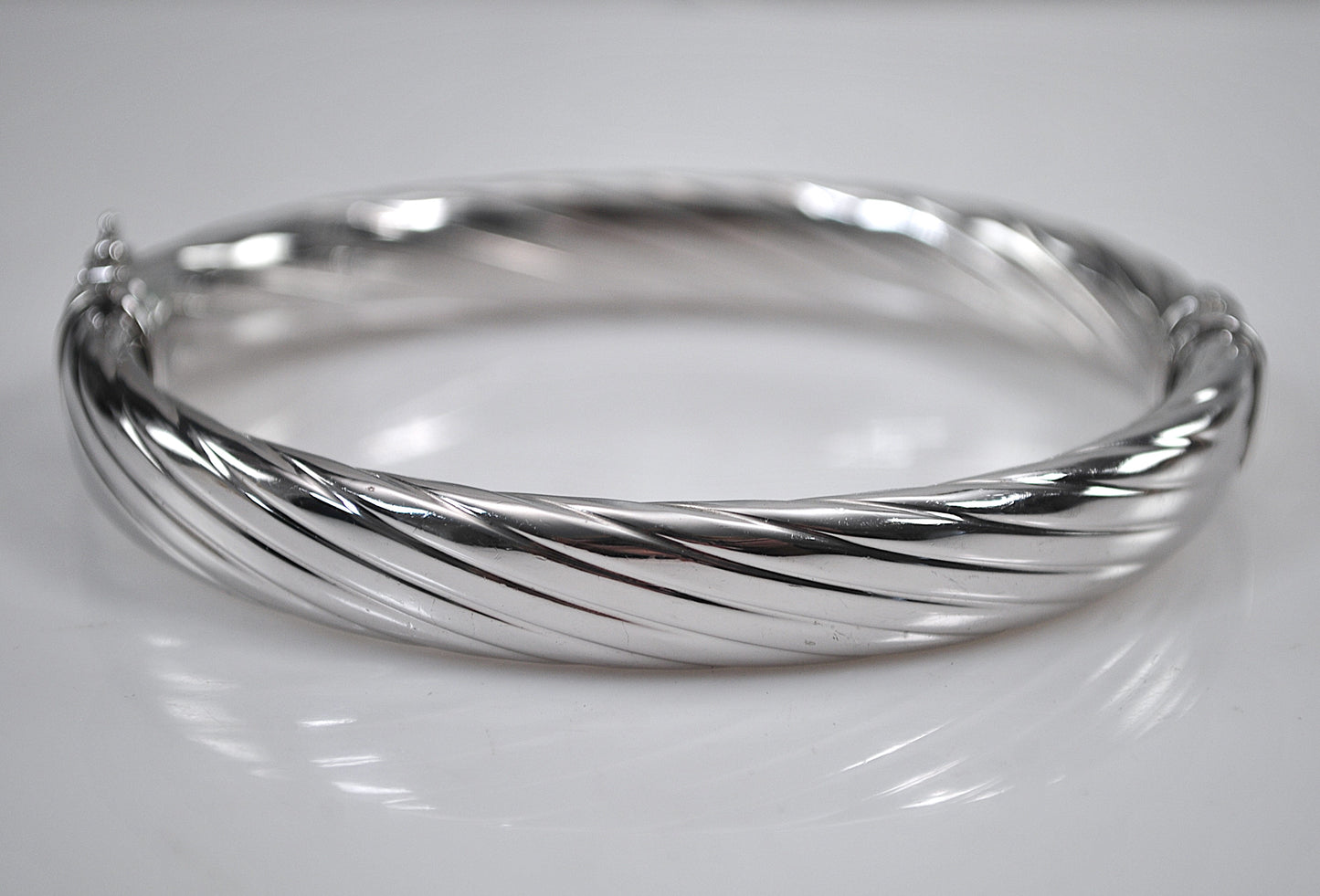 Milor 925 Italy Ribbed Bangle Bracelet