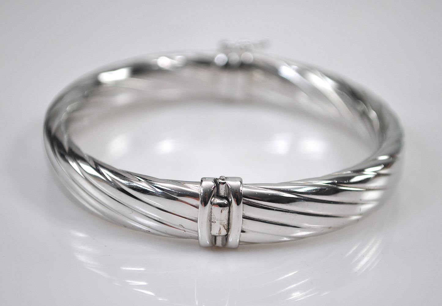 Milor 925 Italy Ribbed Bangle Bracelet