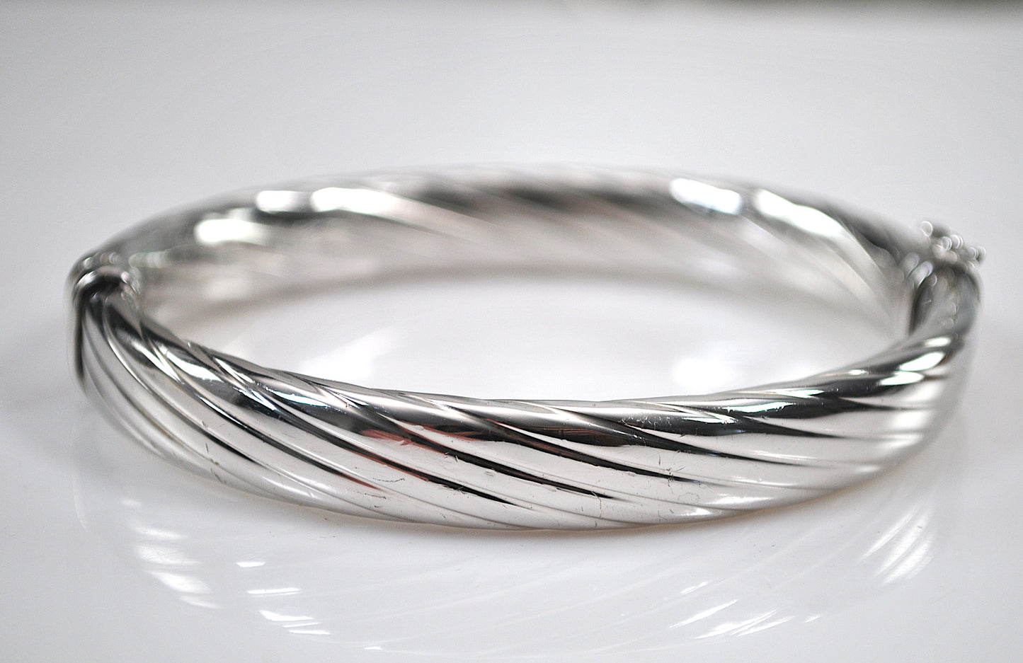 Milor 925 Italy Ribbed Bangle Bracelet