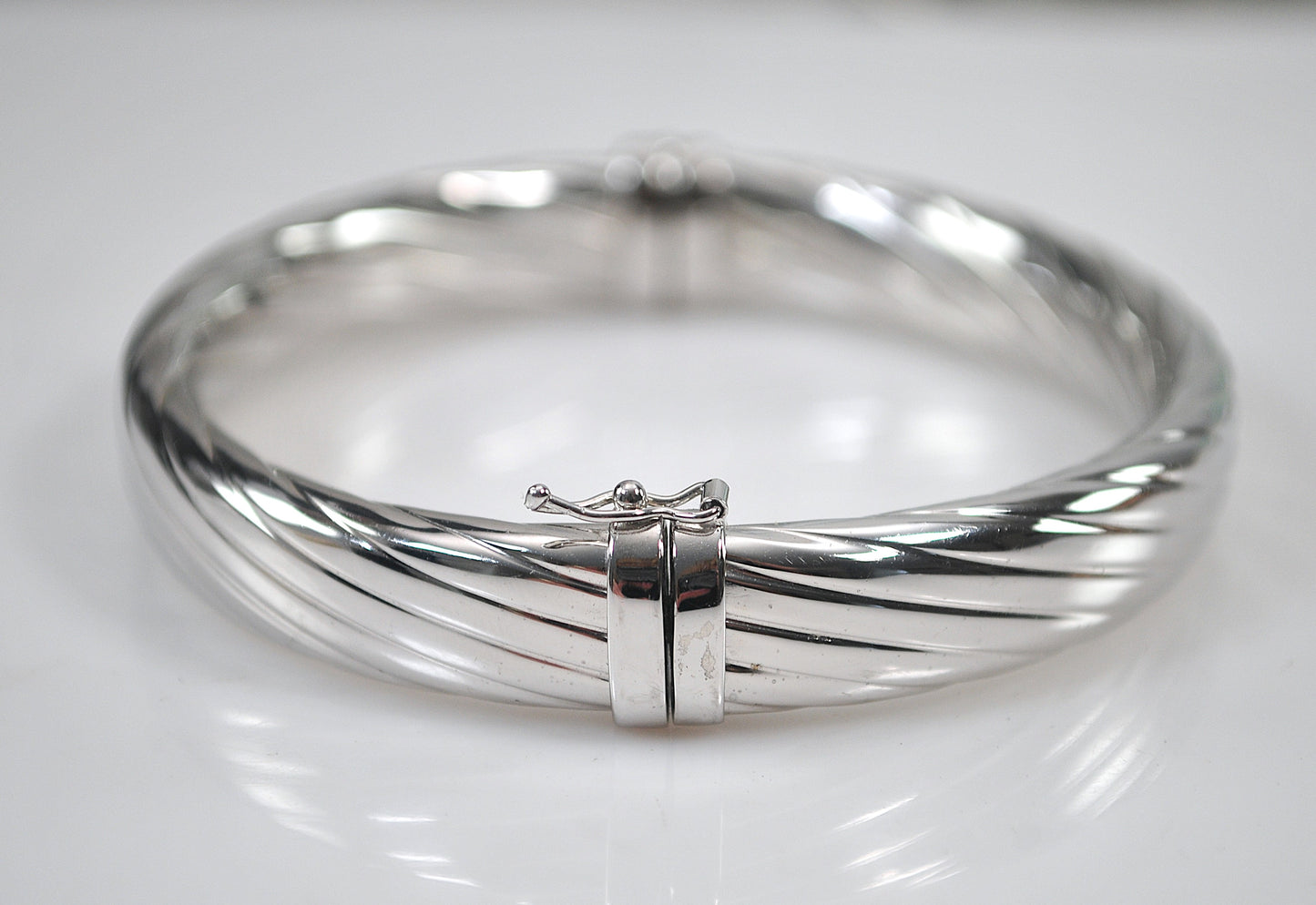 Milor 925 Italy Ribbed Bangle Bracelet