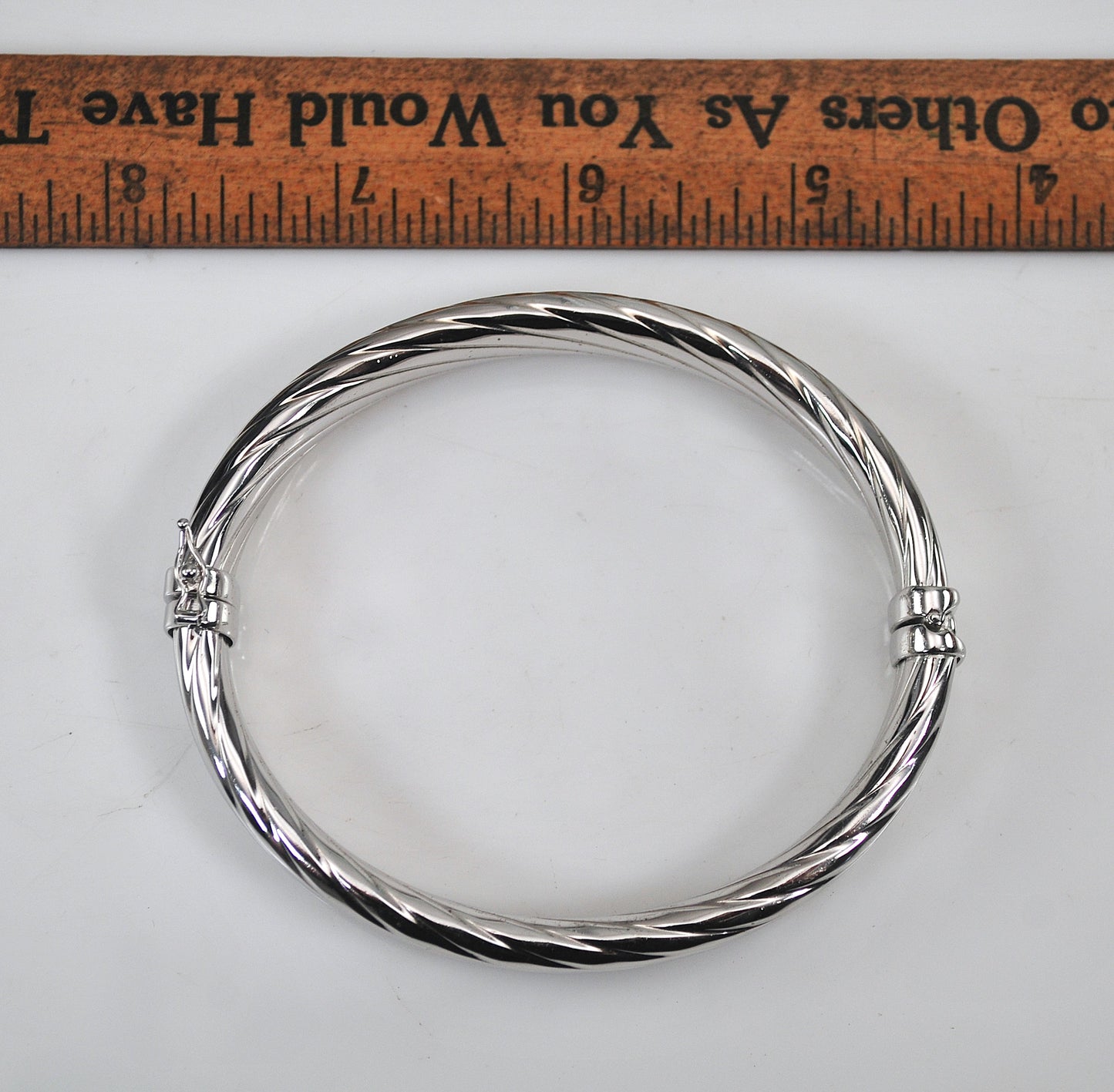 Milor 925 Italy Ribbed Bangle Bracelet