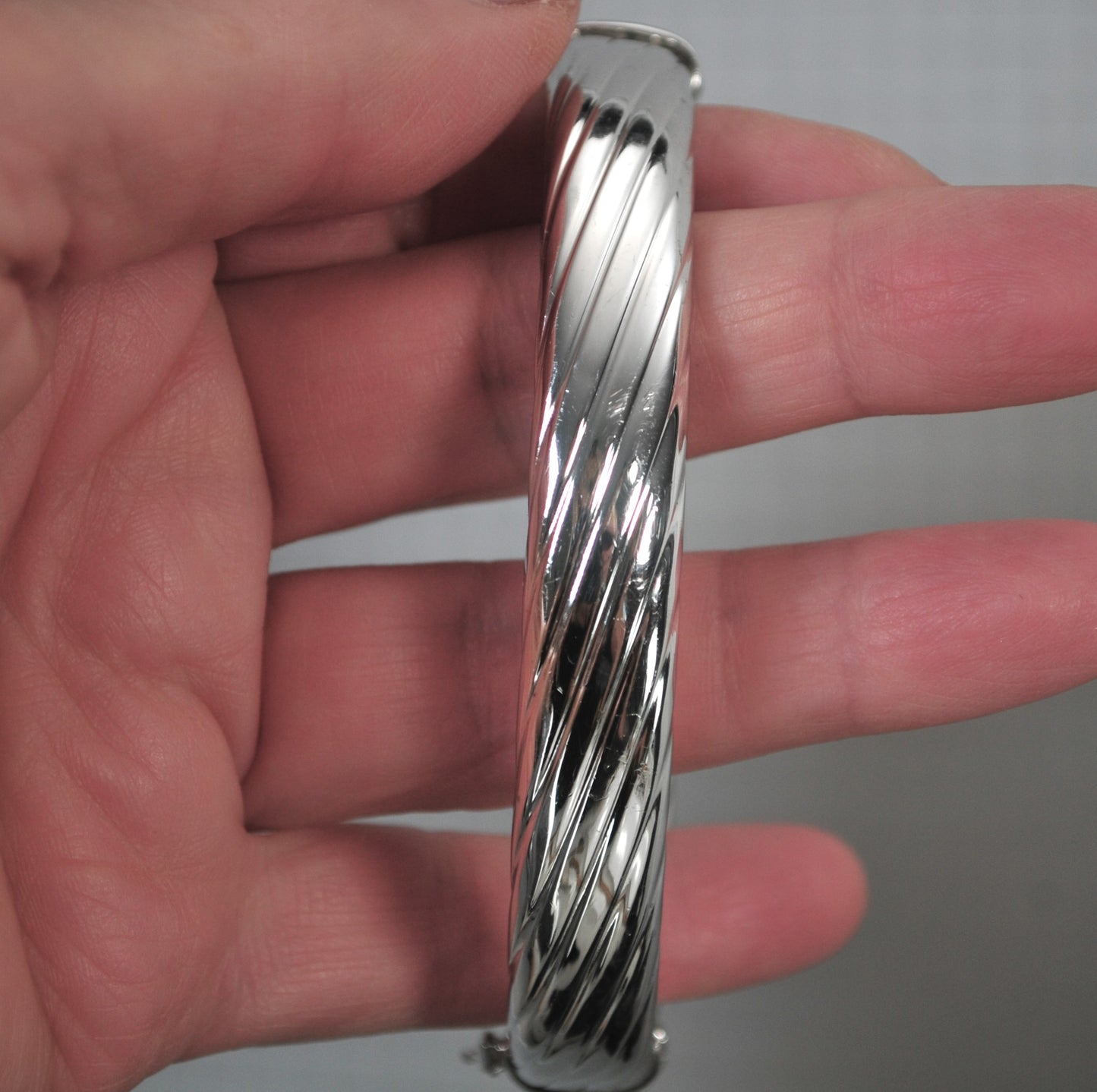 Milor 925 Italy Ribbed Bangle Bracelet
