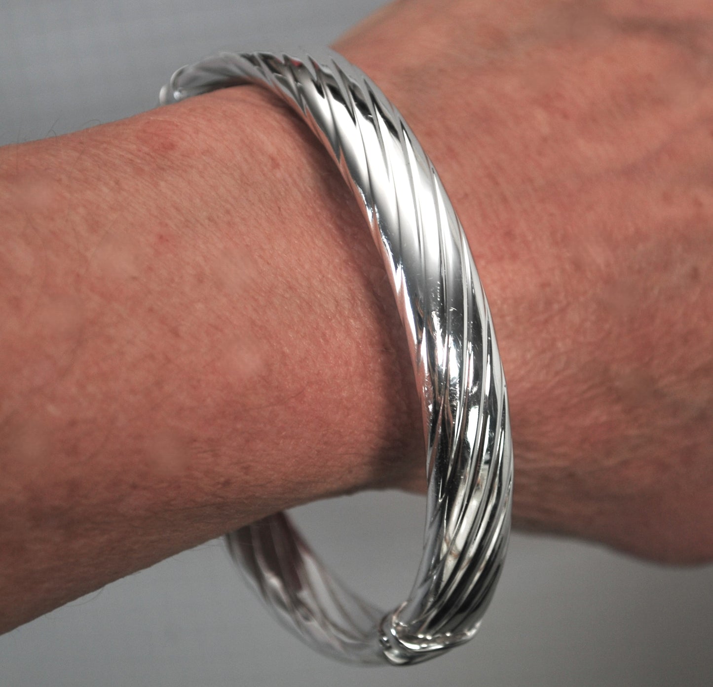 Milor 925 Italy Ribbed Bangle Bracelet