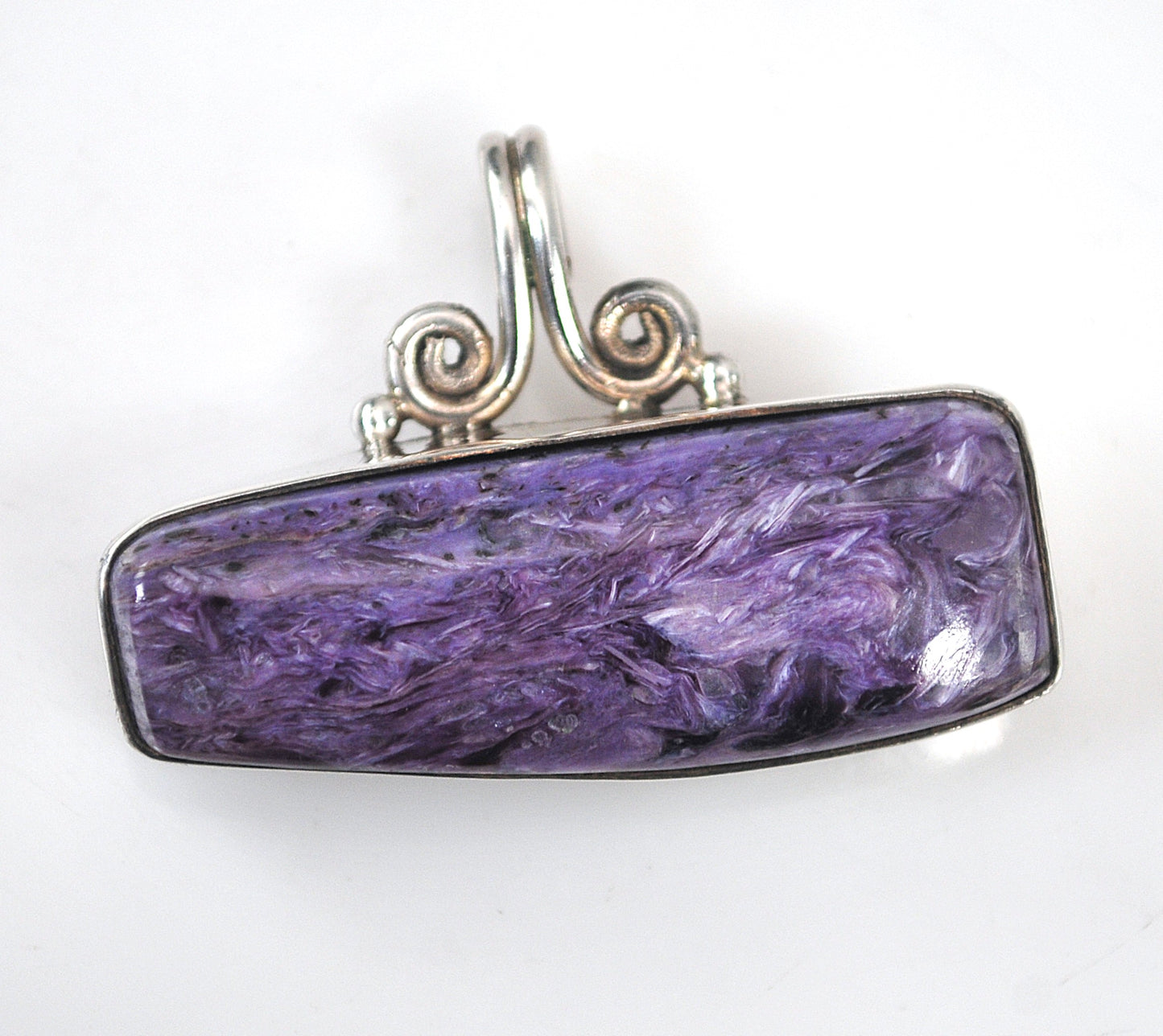 Sterling Silver Geometric Charoite Pendant
