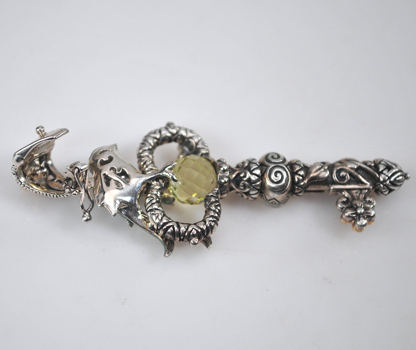 Barbara Bixby Sterling Silver 18K Gold Bird Key Enhancer Pendant