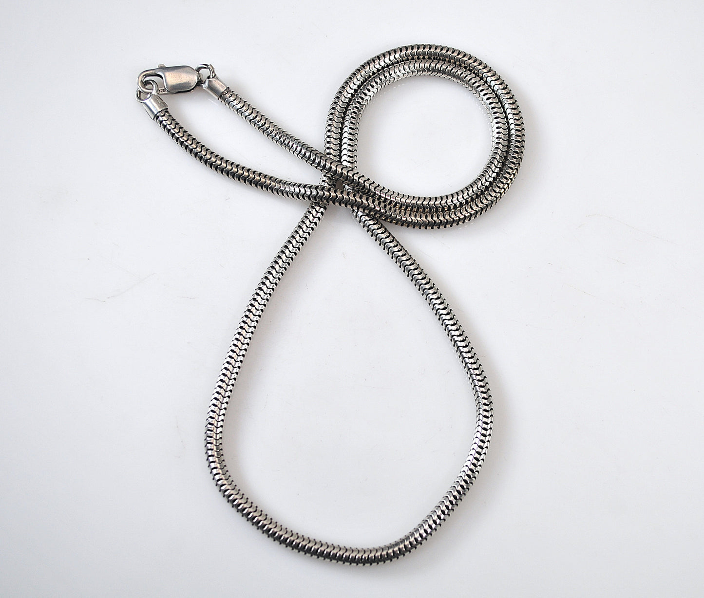 Sterling Silver 4mm Omega Snake Chain Necklace