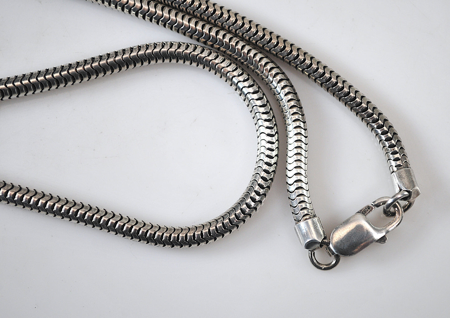 Sterling Silver 4mm Omega Snake Chain Necklace