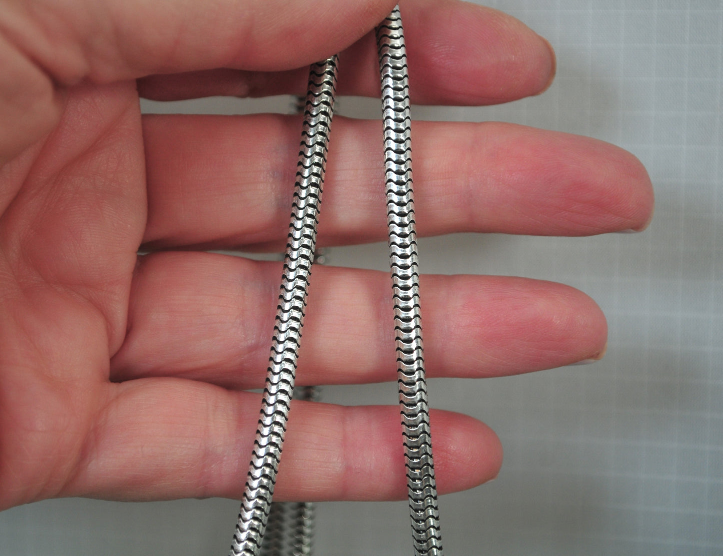 Sterling Silver 4mm Omega Snake Chain Necklace