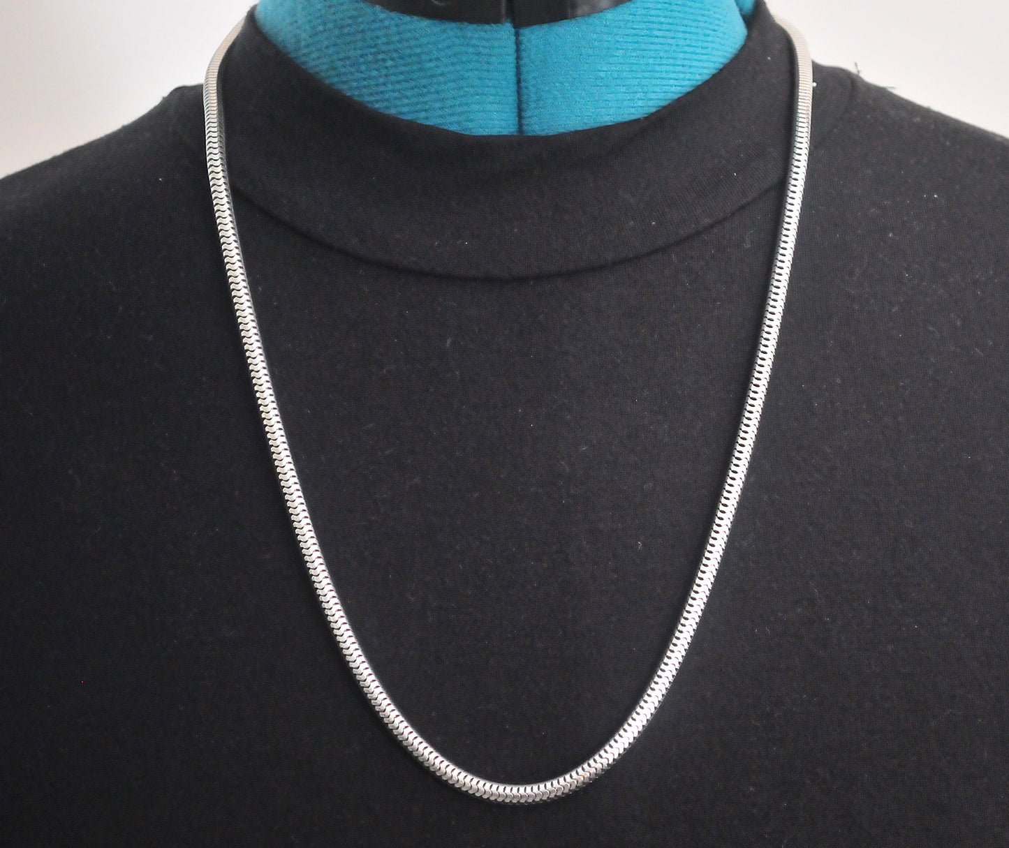 Sterling Silver 4mm Omega Snake Chain Necklace