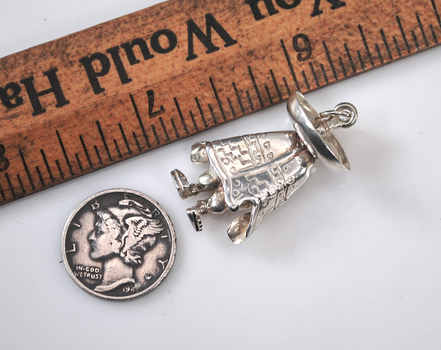 Vintage 925 Mexican Man Sterling Silver Pendant
