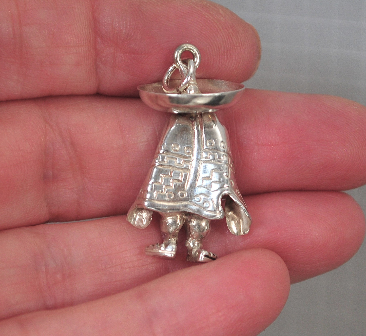 Vintage 925 Mexican Man Sterling Silver Pendant