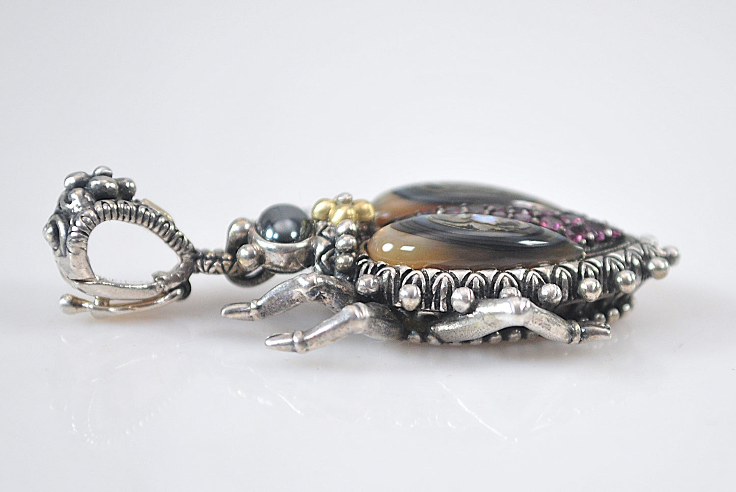 Barbara Bixby Sterling Silver 18K Gold Beetle Enhancer Pendant