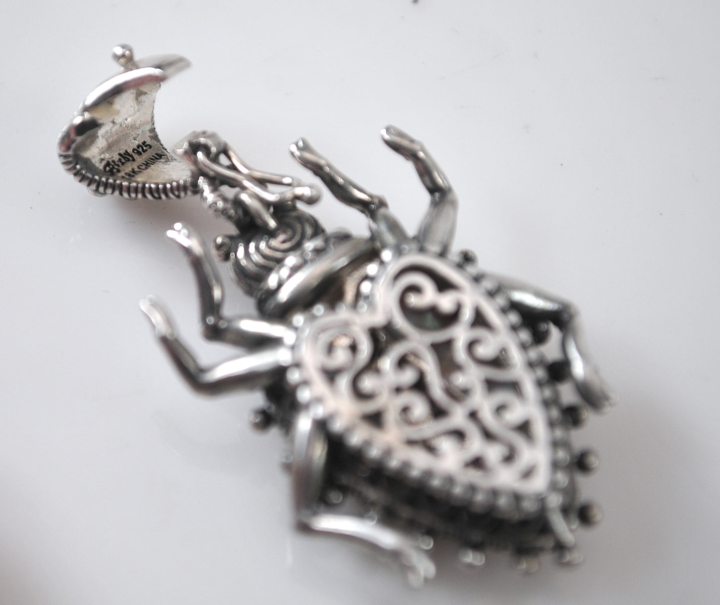 Barbara Bixby Sterling Silver 18K Gold Beetle Enhancer Pendant