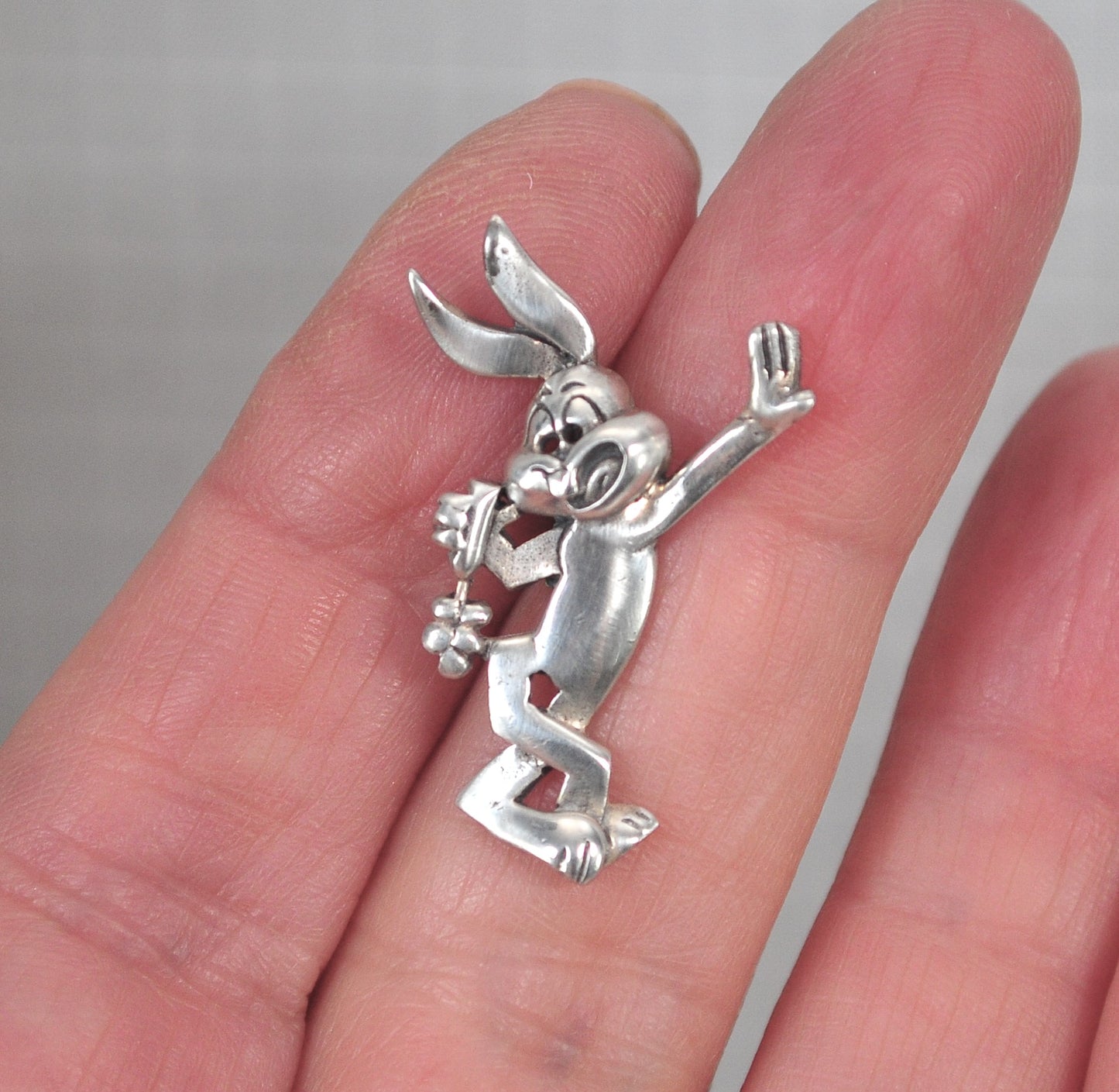 Bugs Bunny Sterling Silver Charm Pendant