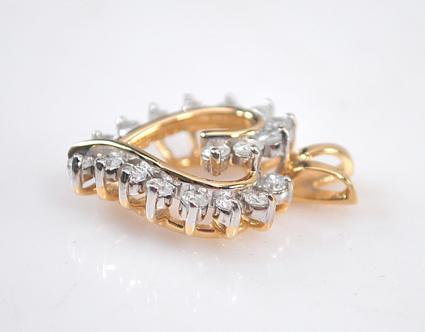 14K Gold Diamond Heart Pendant