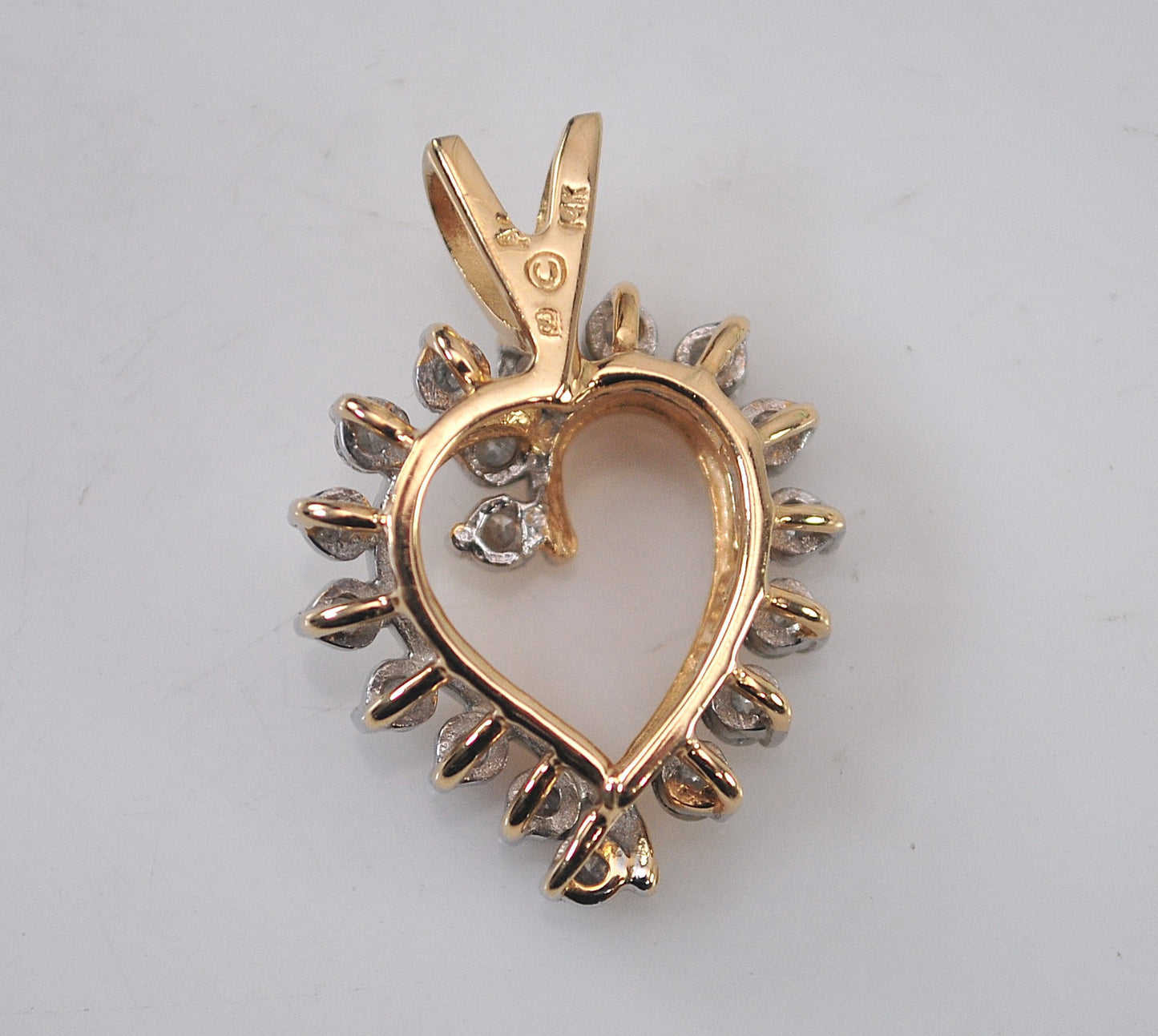 14K Gold Diamond Heart Pendant