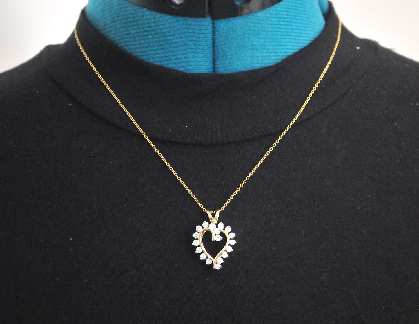 14K Gold Diamond Heart Pendant