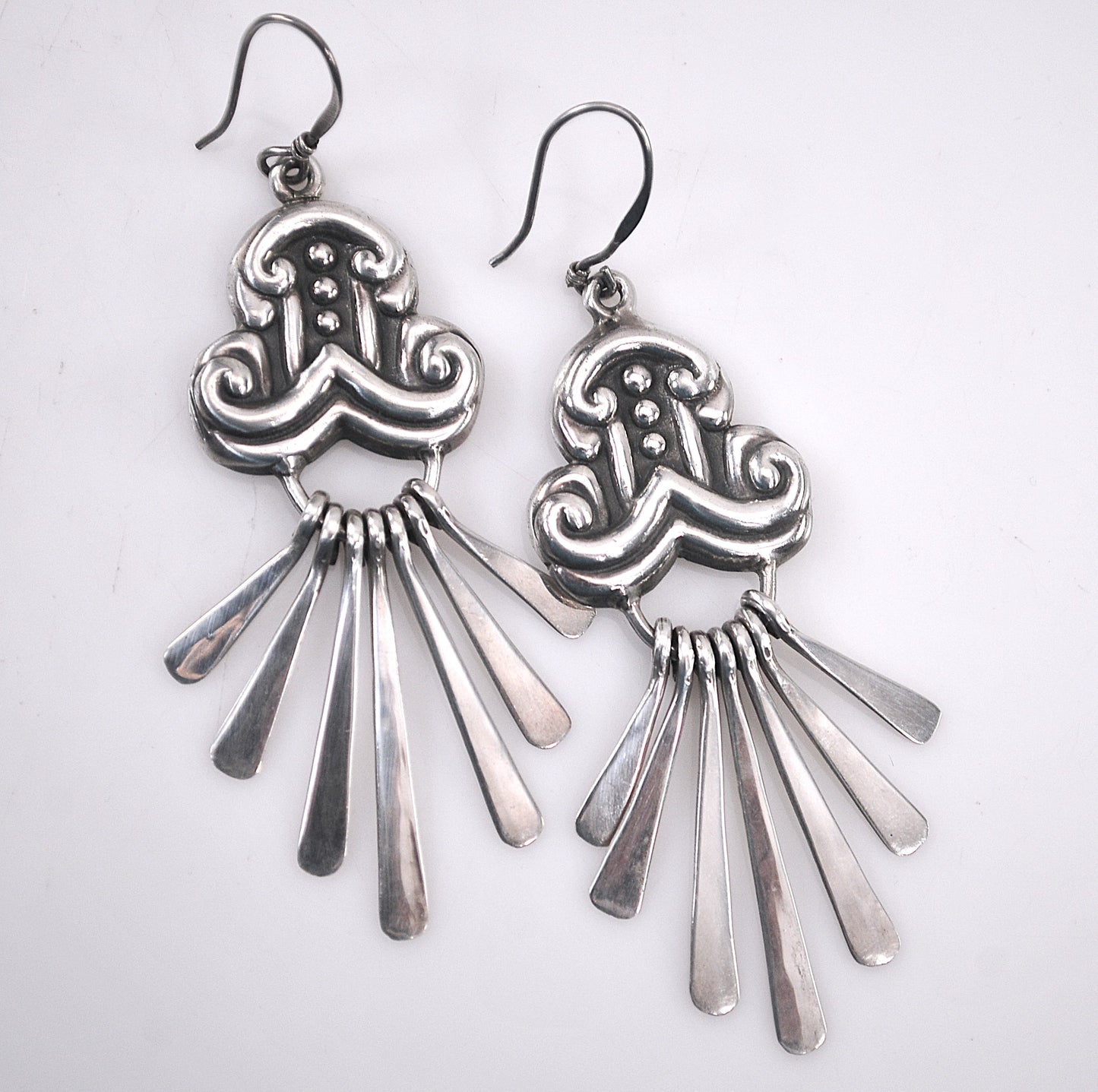 Statement Taxco Mexico Sterling Silver Earrings