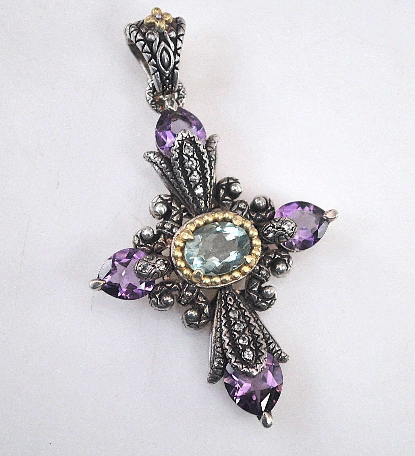 Amethyst Gemstone Cross Pendant