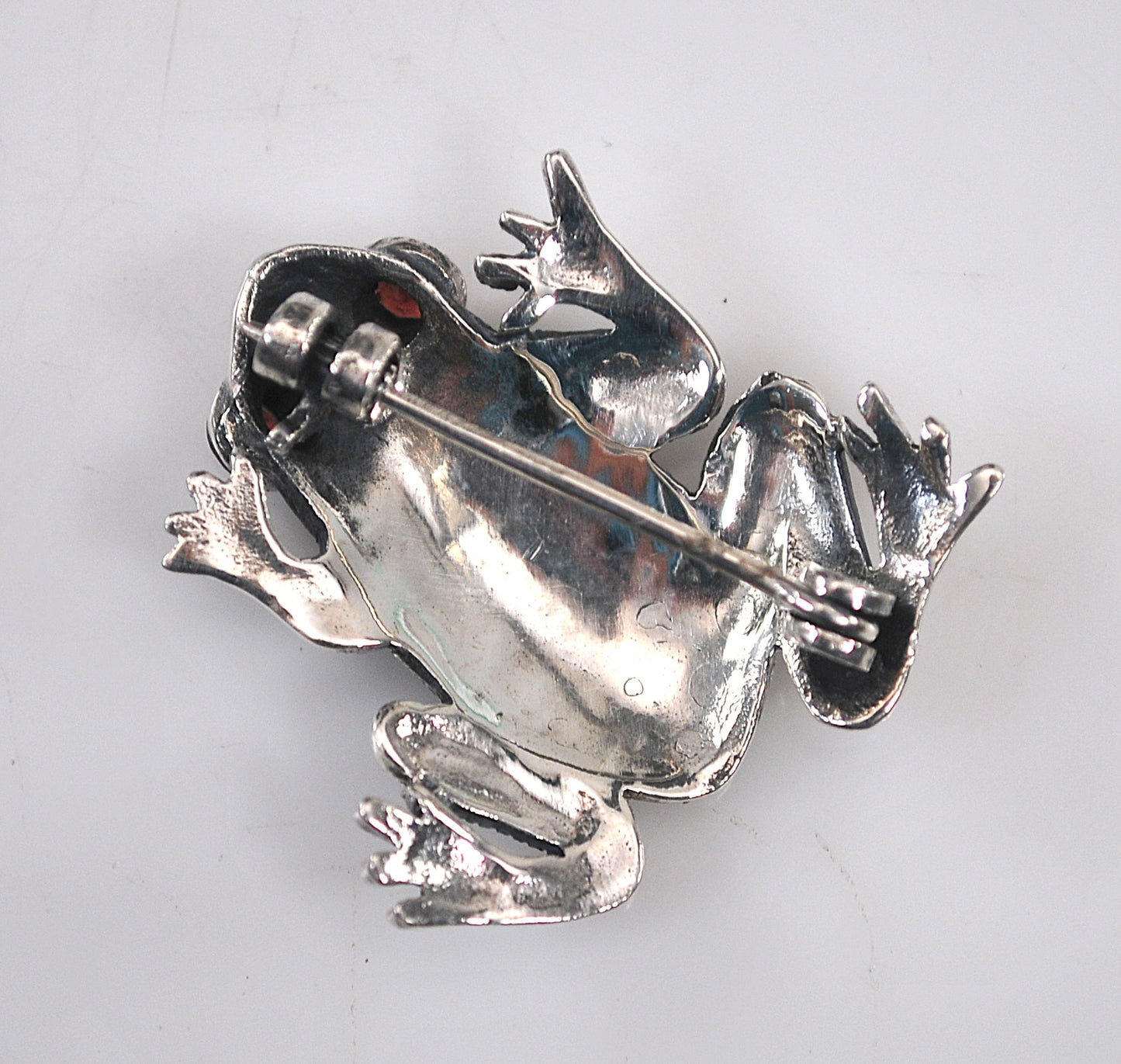 Sterling Silver Marcasite Frog Brooch