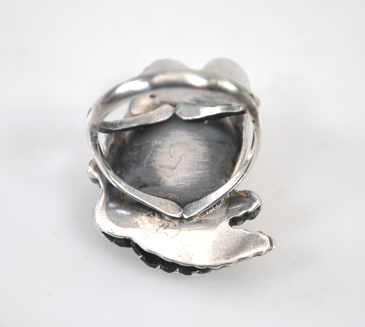 Large Navajo Sterling Silver Turquoise with Pyrite Ring