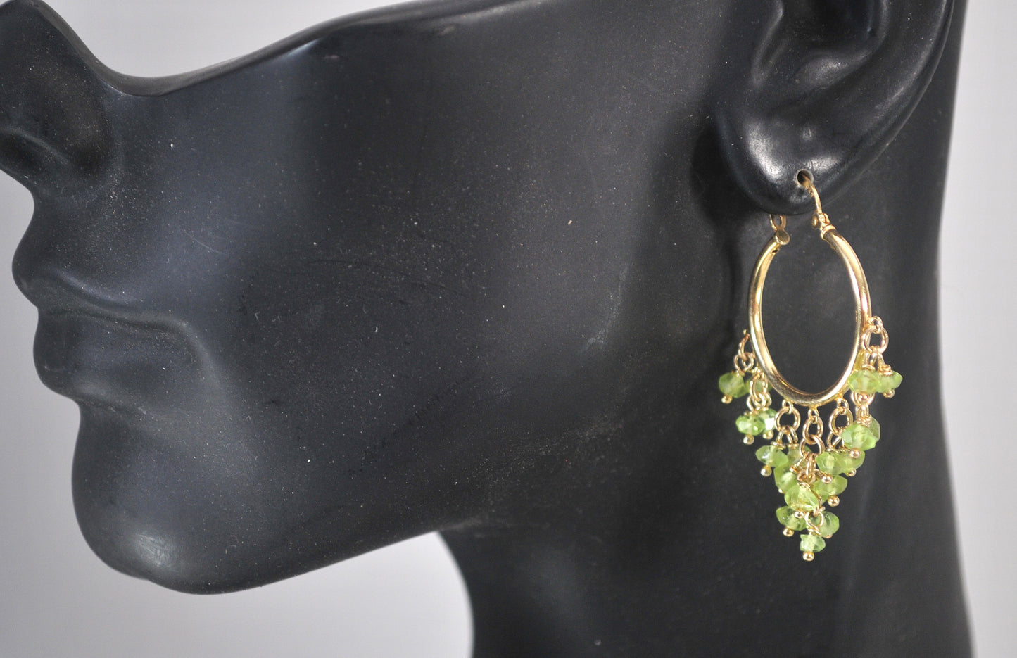 Gold over Sterling Silver Peridot Hoop Earrings