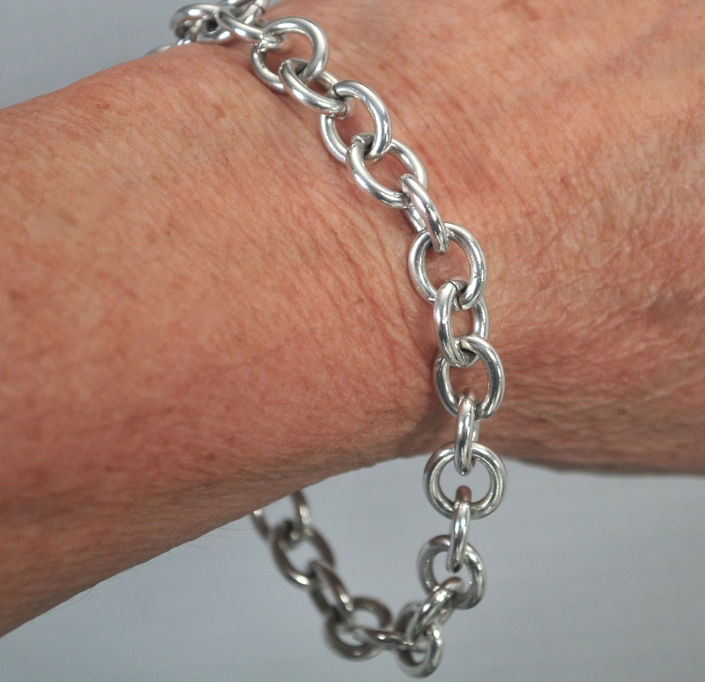 Sterling Silver 10mm Rolo Bracelet