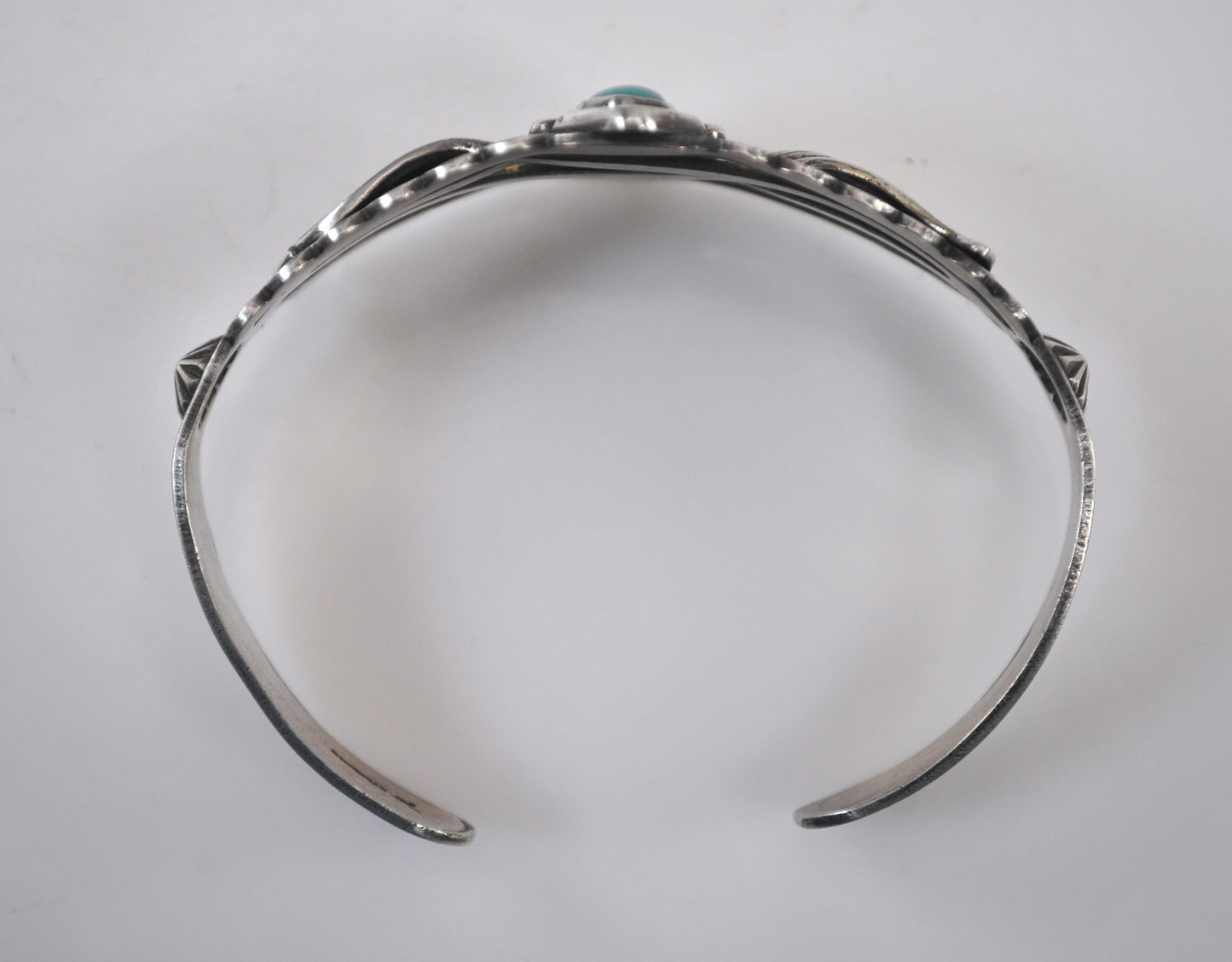 Bell Trading Post Sterling Silver Fred Harvey Era Turquoise Cuff Bracelet