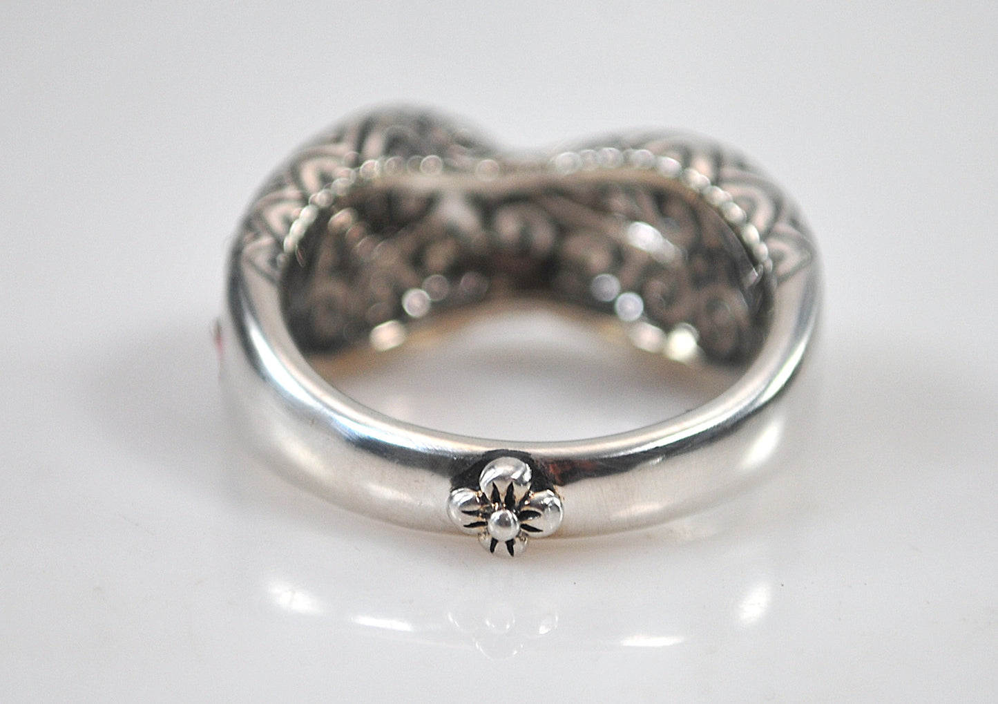 Barbara Bixby Sterling Silver Pink Enamel Ring