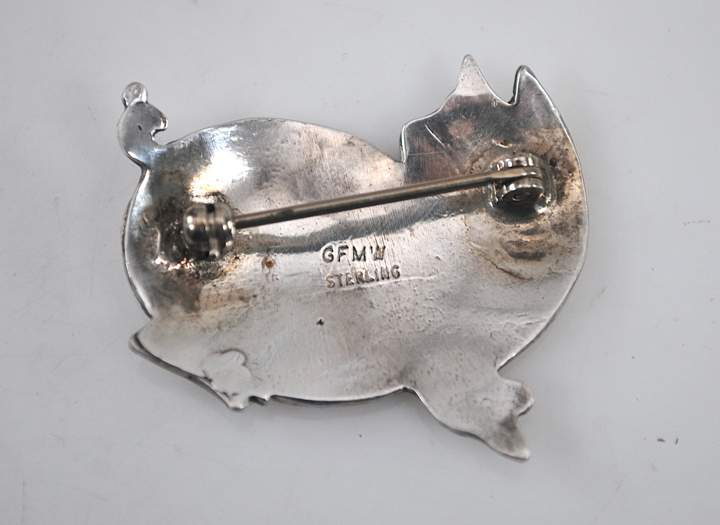 Great Falls Metal Works Sterling Silver Pig Brooch